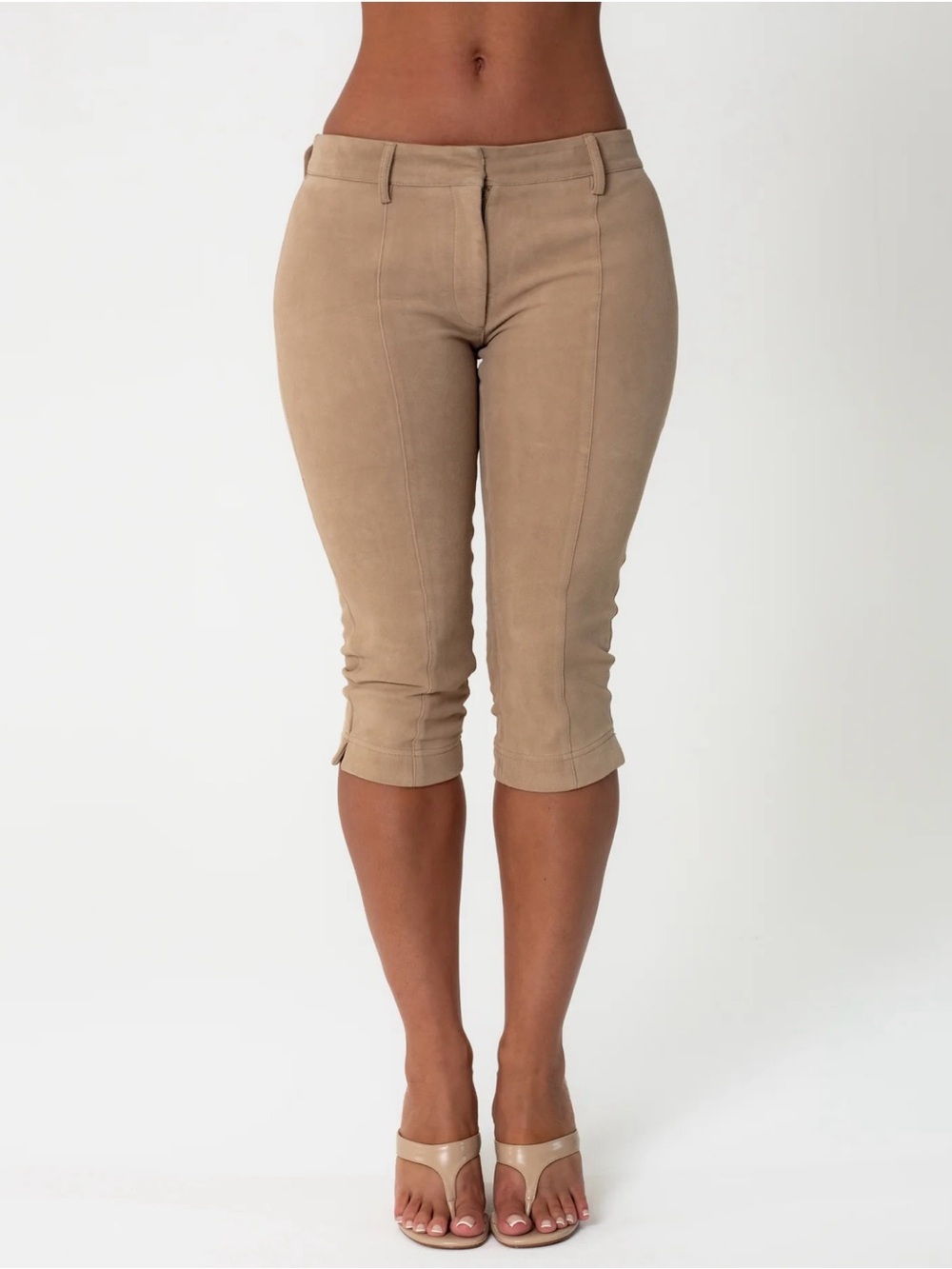 A Vintage Fit Suede Capri